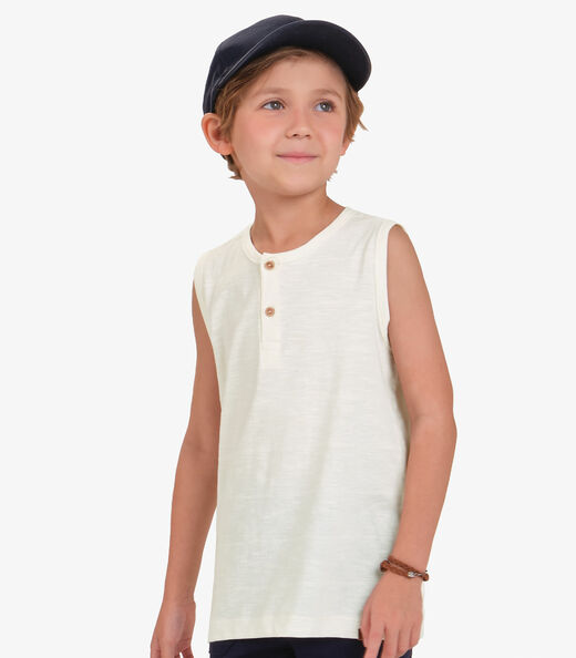 Regata Masculino Meia Malha Maquinetada Trick Nick Bege