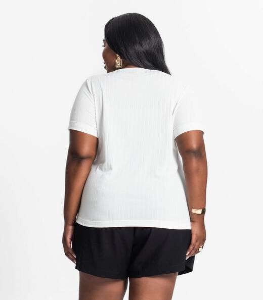 Blusa Malha Delicate Plus Infinita Cor Bege