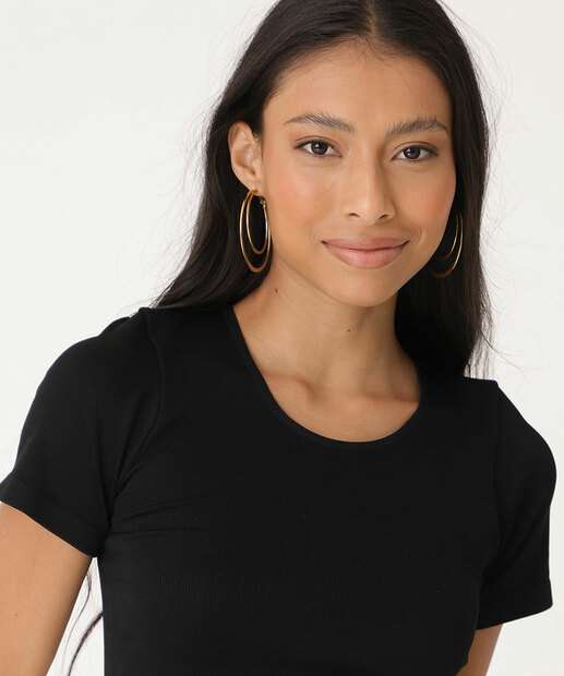Blusa Cropped Feminina Sem Costura Canelada Marisa