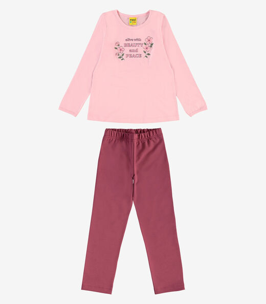 Conjunto Blusa com Legging Rovi Kids Rosa