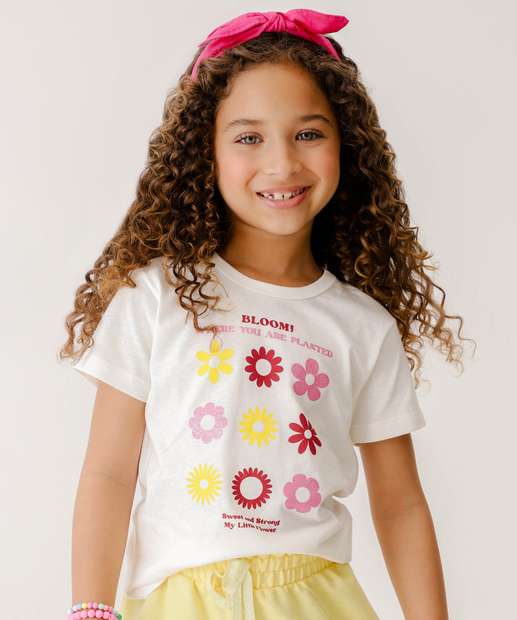 Blusa Infantil Estampa Flores Marisa Tam 4 a 10