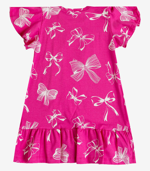 Vestido Infantil Com Manga Godê Select Rosa