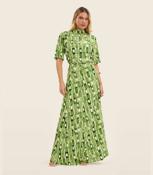 Blusa Feminina Estampada Gola Alta Endless Verde