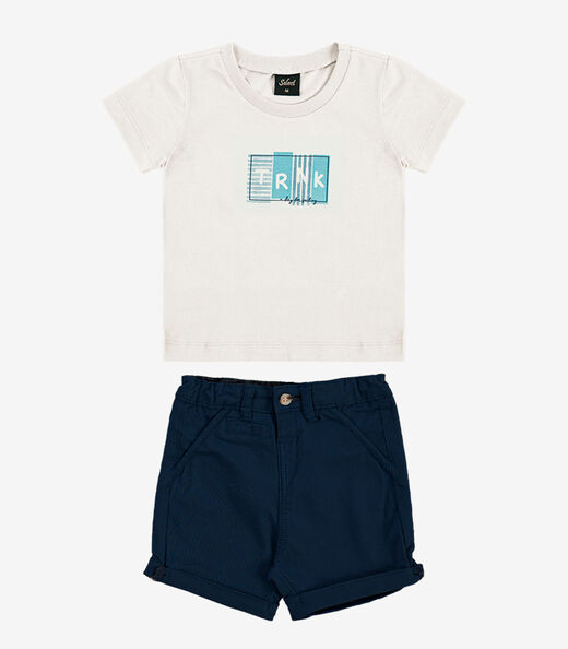 Image_Conjunto Infantil Camiseta Com Bermuda Trick Nick Bege
