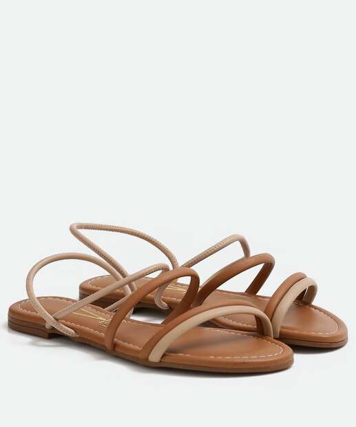 Sandália Feminina Rasteira Tiras Vizzano 