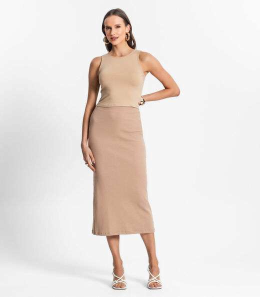 Regata De Viscotorcion Básica Feminina Endless Marrom