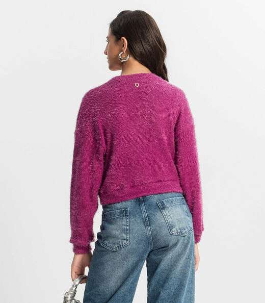 Blusão Juvenil Feminino Em Tricot Minty Roxo