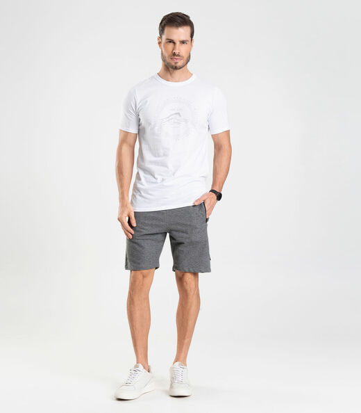 Camiseta Meia Malha Masculina Diametro Branco