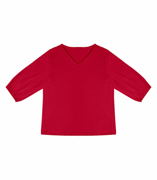 Blusa Canelada Plus Infinita Cor Vermelho