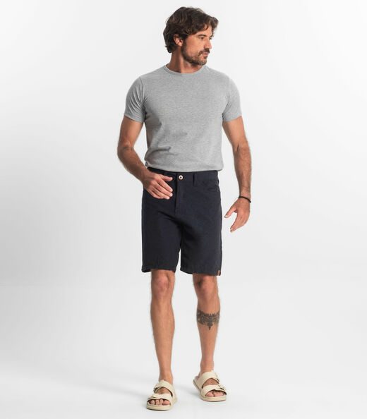 Bermuda Masculina Sarja Com Bolsos Shift Azul