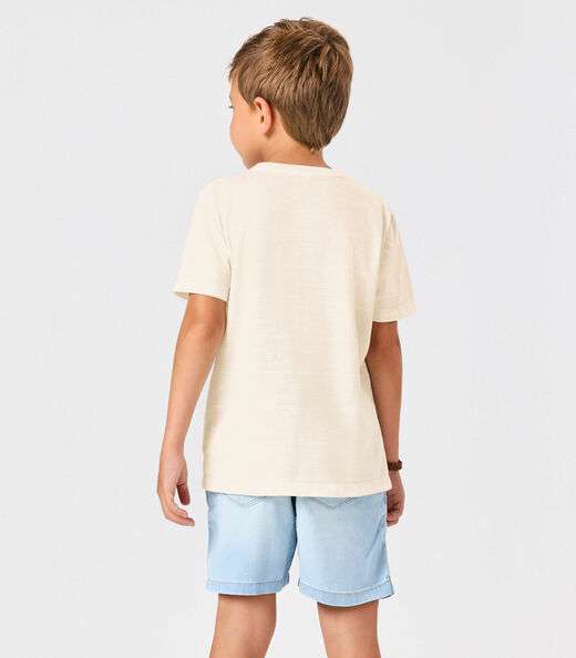 Conjunto Camiseta Com Bermuda Trick Nick Bege