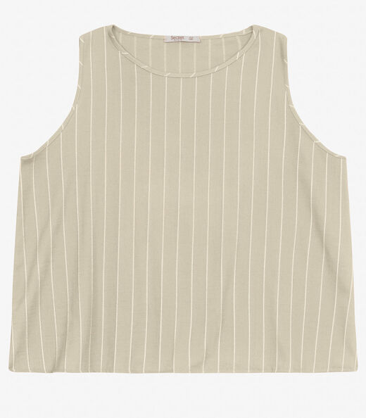 Regata Feminina Plus Size em Visco Secret Glam Bege