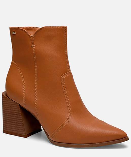 Bota Feminina Cano Curto Salto Grosso Bico Fino Dakota Marisa