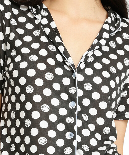 Pijama Americano Feminino Poá Snoopy