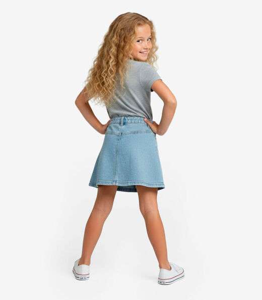 Blusa Básica Infantil Manga Curta Lisa Soletex Cinza