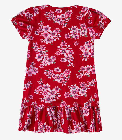 Vestido Infantil Menina Em Cotton Leve Select Vermelho
