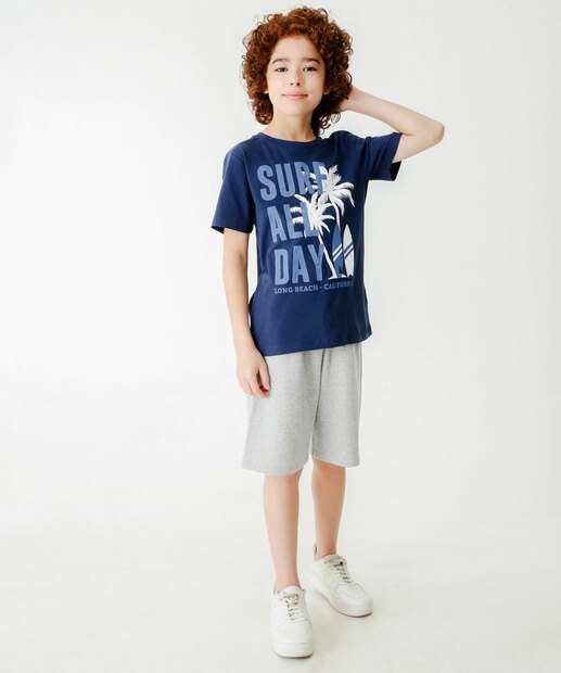 Camiseta Juvenil Estampa Surf Manga Curta MR Tam 10 a 16
