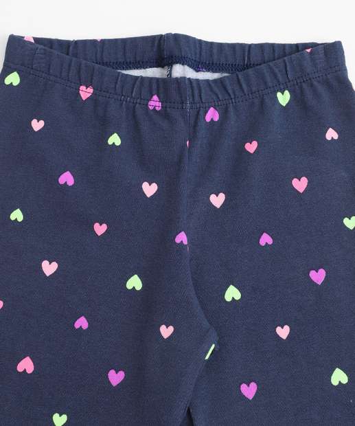 Bermuda Infantil Ciclista Coração Marisa Tam 1 a 3 Azul