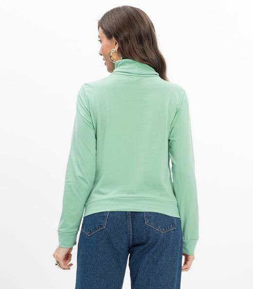 Blusão Gola Alta Infinita Cor Feminino Verde