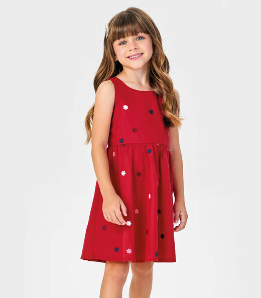 Image_Vestido Tricoline Bordado Florzinhas Trick Nick Vermelho