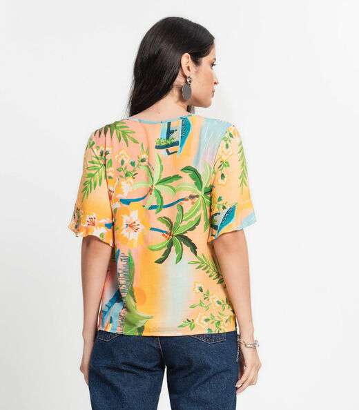 Blusa Feminina Estampada Infinita Cor Rosa