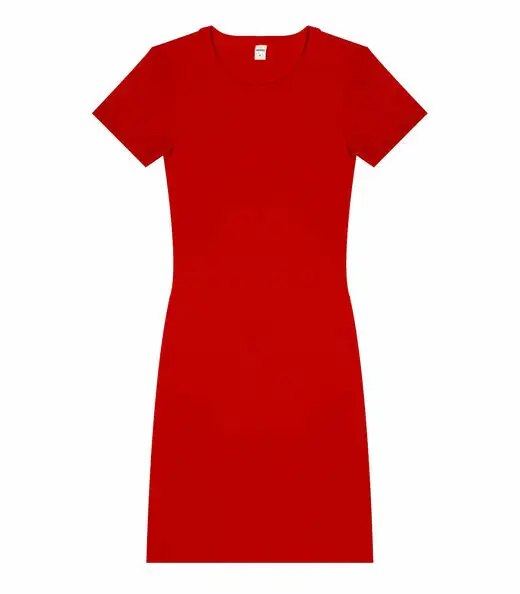 Vestido Acinturado Em Ribana Canelada Rovitex Vermelho
