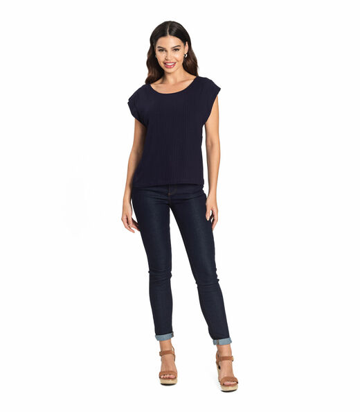 Blusa Regata Feminina Canelada Rovitex Azul