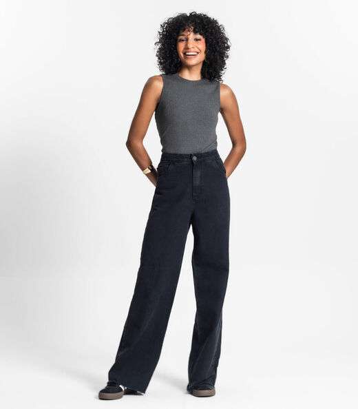 Regata Feminina Ribana Canelada Rovitex Cinza