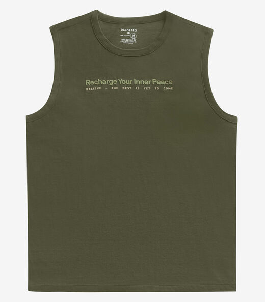 Regata Plus Size Masculino em Meia Malha Diametro Verde
