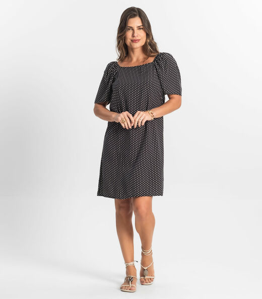 Vestido Feminino Estampado Select Preto