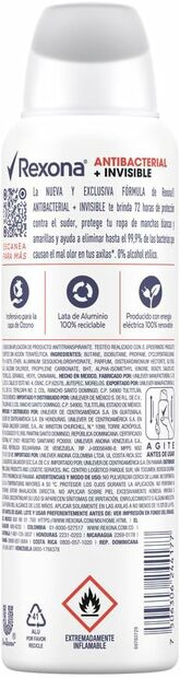 Kit c/9 Unidades de Desodorante Rexona Aero Women Antibacterial e Invisible 150m