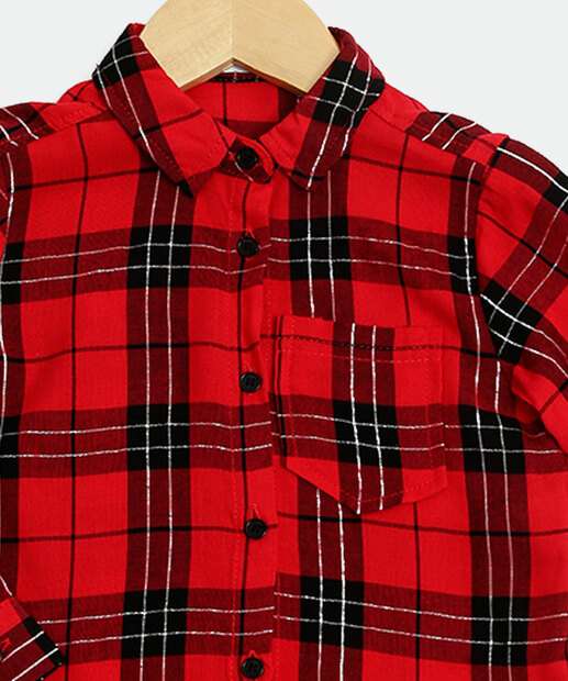 Camisa Infantil Xadrez Brilho Lurex Marisa Tam 1 a 4