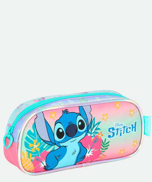 Estojo Escolar Infantil Stitch e Angel Disney