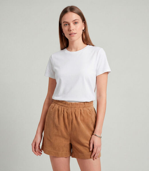 Shorts Feminino Moletinho Gorgurinho Infinita Cor Marrom