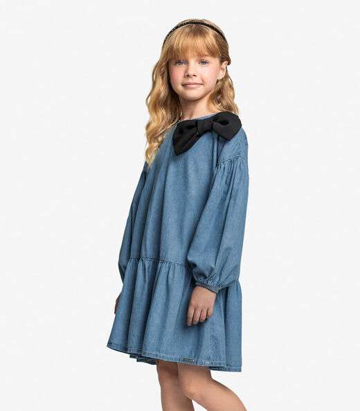 Image_Vestido Infantil Light Denim Trick Nick Azul