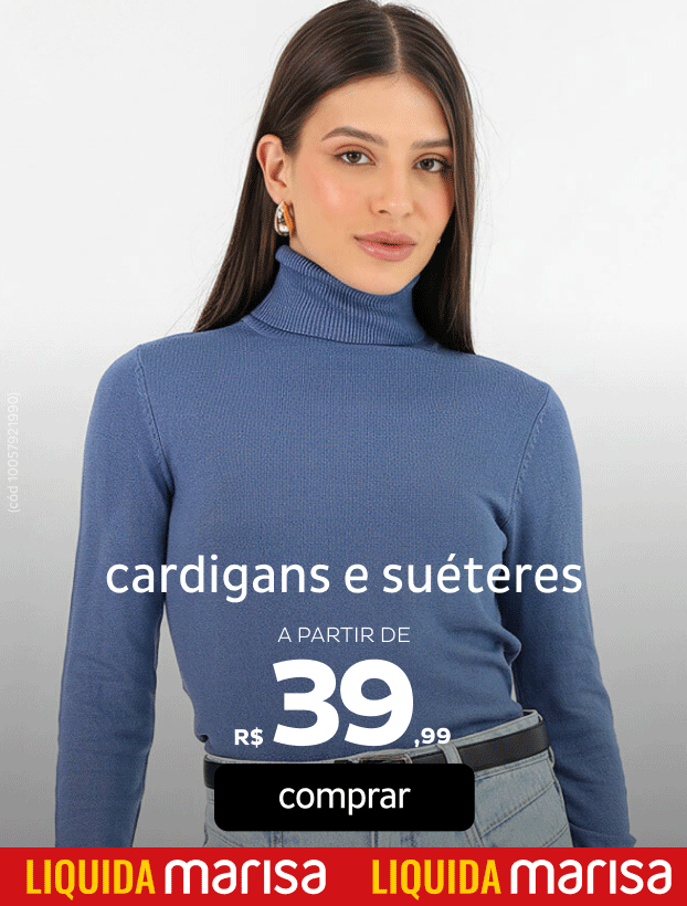 Cardigans e Suéteres a partir de R$39,99