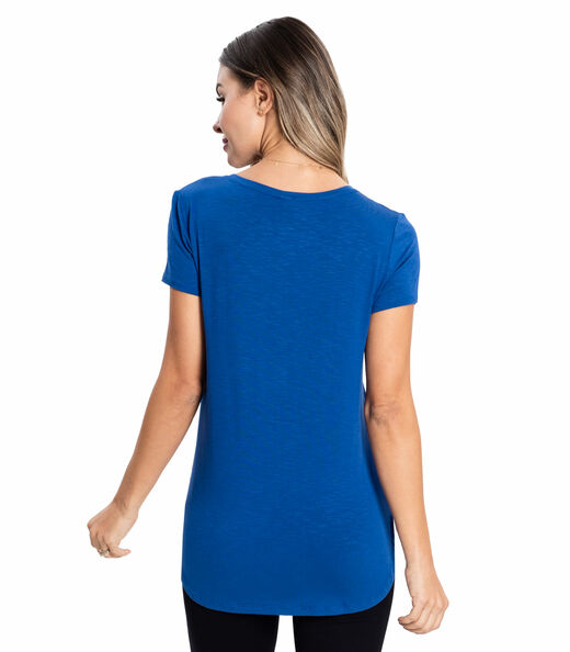 Blusa Feminina Andorra Flamê Básica Rovitex Azul