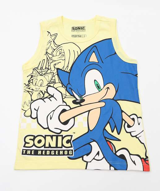 Regata Infantil Sonic Tam 4 a 10 Amarelo