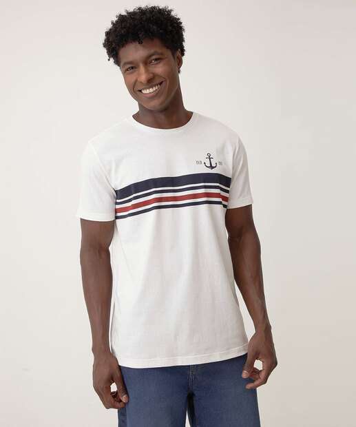 Image_Camiseta Masculina Estampa Listras Marisa Off White