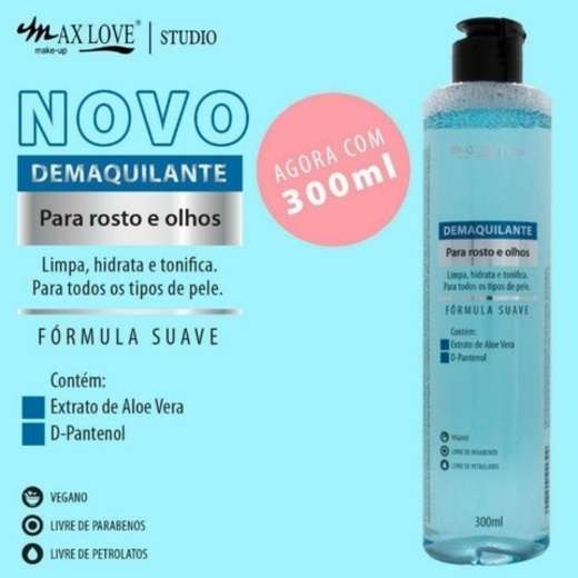 Demaquilante para Rosto e Olhos Max Love