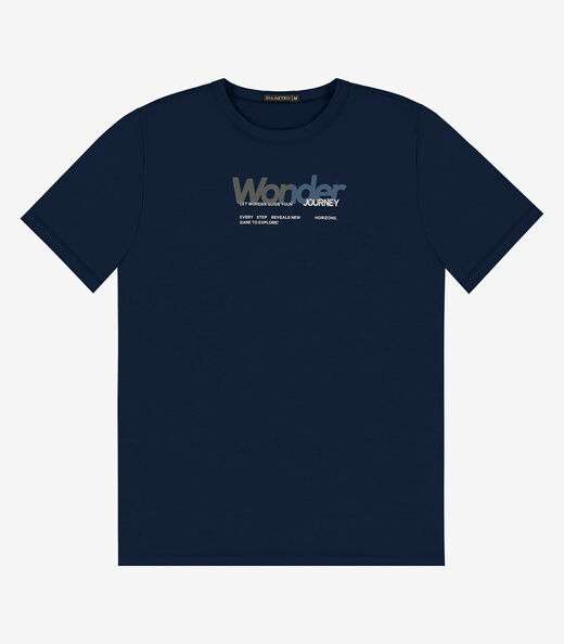 Camiseta Masculina em Meia Malha Diametro Azul