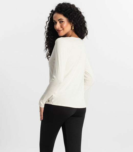 Blusa Feminina Manga Longa Rovitex Bege