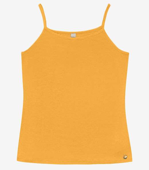 Blusa de Alça Feminina Viscotorcion Básica Rovitex Amarelo