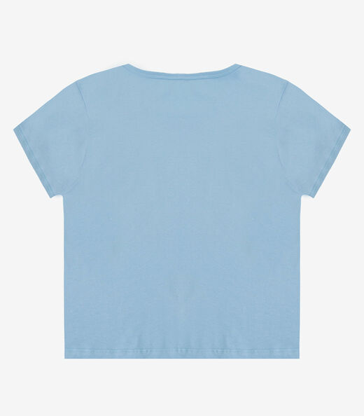 Blusa Feminina Manga Curta Estampada Select Azul