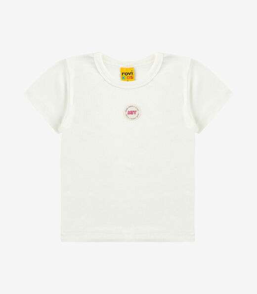 Blusa Feminina Ribana de Viscose Rovi Kids Bege