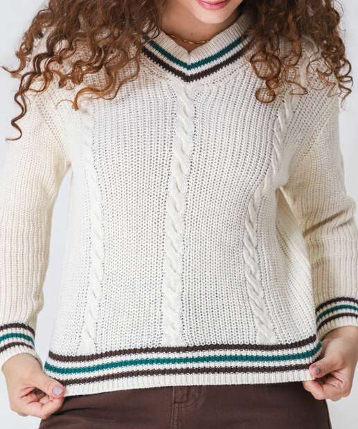 Suéter Feminino College Gola V Marisa Off White