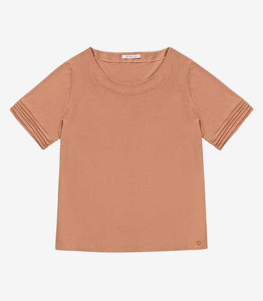 Blusa Feminina Manga Curta Secret Glam Marrom