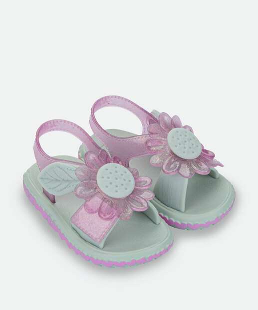 Sandália Infantil Rasteira Glitter Zaxy