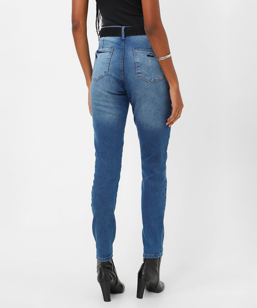 Calça Jeans Skinny Feminina Bolsos Marisa Azul