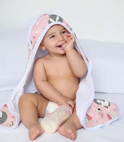 Toalha Com Capuz Bebê Vivaldi Azul